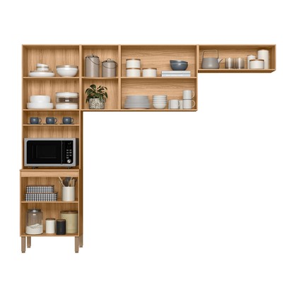 Cozinha Completa Maria Flor 5 Portas Freijó/Off White - Nicioli