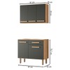 Armário de Cozinha Lemon 5 Portas 1 Gaveta Freijó/Chumbo - Nicioli