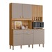 Cozinha Compacta Tropical 7 Portas 2 Gavetas Ripado 3d Freijó/Fendy - Nicioli
