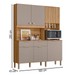 Cozinha Compacta Tropical 7 Portas 2 Gavetas Ripado 3d Freijó/Fendy - Nicioli