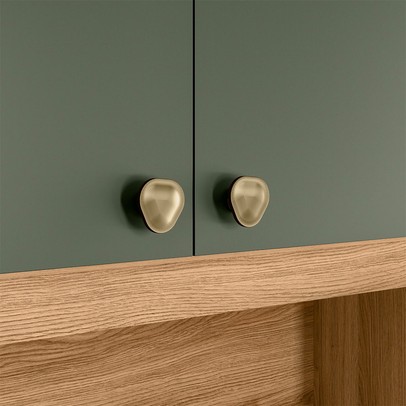 Cozinha Compacta Tropical 7 Portas 2 Gavetas Ripado 3d Freijó/Verde - Nicioli