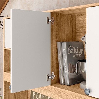 Cozinha Compacta Erva Doce 6 Portas 1 Gaveta Freijó/Off White - Nicioli