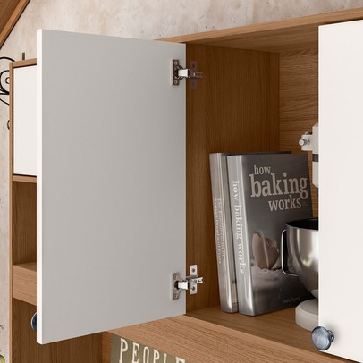 Cozinha Compacta Erva Doce 6 Portas 1 Gaveta Ipê/Off White - Nicioli