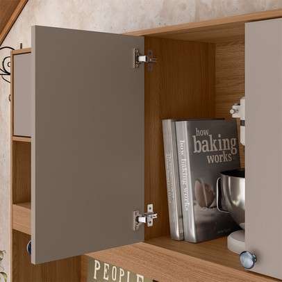 Cozinha Compacta Erva Doce 6 Portas 1 Gaveta Ipê/Fendy - Nicioli