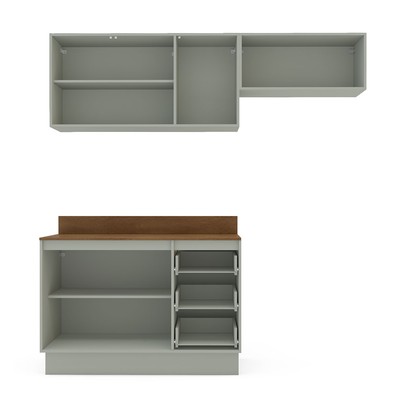 Cozinha Completa Koya 6 Portas 3 Gavetas Verde Oliva - Politorno