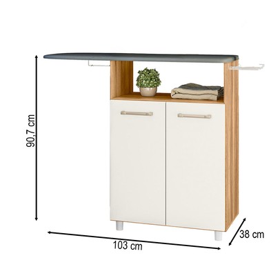 Tábua de Passar Roupa Melissa 2 Portas Freijó/Off White - Nicioli