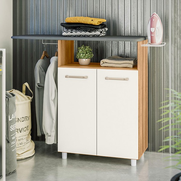 Tábua de Passar Roupa Melissa 2 Portas Freijó/Off White - Nicioli