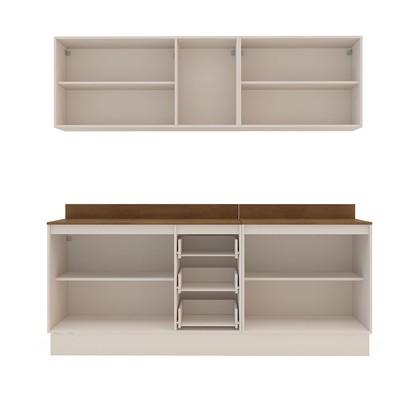 Cozinha Completa Koya 9 Portas 3 Gavetas Creme - Politorno