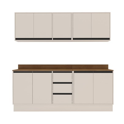 Cozinha Completa Koya 9 Portas 3 Gavetas Creme - Politorno