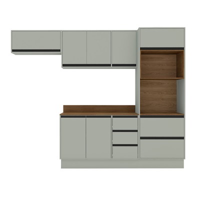 Cozinha Completa Koya 8 Portas 4 Gavetas 40250047 Verde Oliva - Politorno