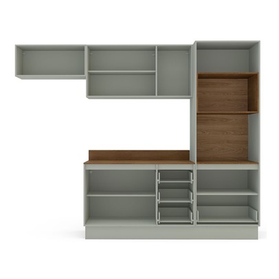 Cozinha Completa Koya 8 Portas 4 Gavetas 40250047 Verde Oliva - Politorno