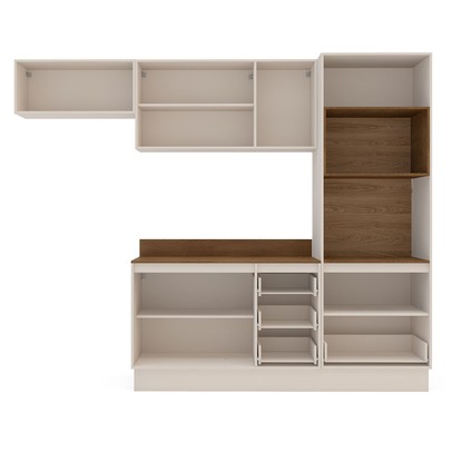 Cozinha Completa Koya 8 Portas 4 Gavetas 40250047 Creme - Politorno