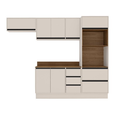 Cozinha Completa Koya 8 Portas 4 Gavetas 40250047 Creme - Politorno