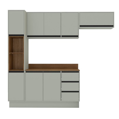 Cozinha Completa Koya 8 Portas 3 Gavetas 40250048 Verde Oliva - Politorno
