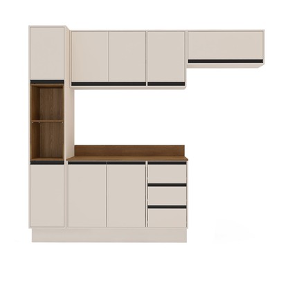 Cozinha Completa Koya 8 Portas 3 Gavetas 40250048 Creme - Politorno