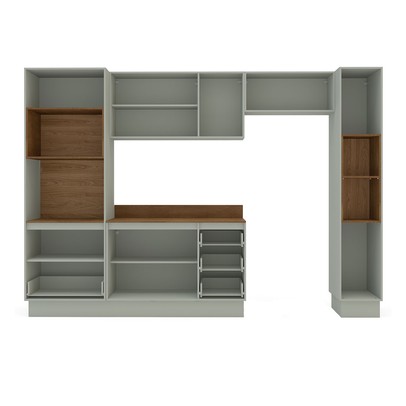 Cozinha Completa Koya 10 Portas 4 Gavetas Verde Oliva - Politorno