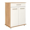 Armário de Cozinha 65 Cm Isis 2 Portas 1 Gaveta Freijó/Off White - Nicioli