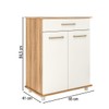Armário de Cozinha 65 Cm Isis 2 Portas 1 Gaveta Freijó/Off White - Nicioli