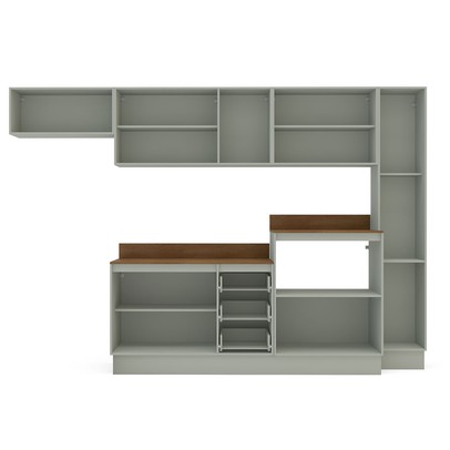 Cozinha Completa Koya 12 Portas 3 Gavetas 40250050 Verde Oliva - Politorno