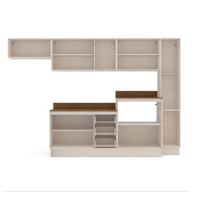 Cozinha Completa Koya 12 Portas 3 Gavetas 40250050 Creme - Politorno