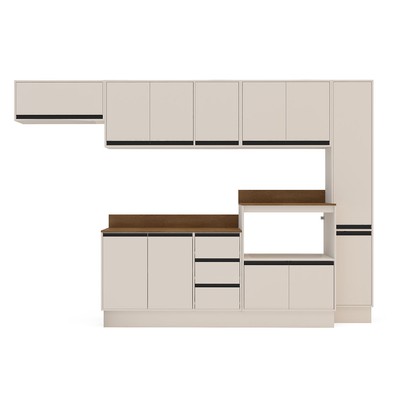 Cozinha Completa Koya 12 Portas 3 Gavetas 40250050 Creme - Politorno