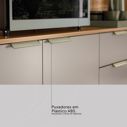 Cozinha Compacta Pitaya 7 Portas 2 Gavetas Amêndola/Nude Prime Tx - Demobile