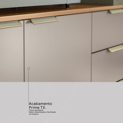 Cozinha Compacta Pitaya 7 Portas 2 Gavetas Amêndola/Nude Prime Tx - Demobile