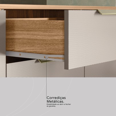 Cozinha Compacta Pitaya 7 Portas 2 Gavetas Amêndola/Nude Prime Tx - Demobile