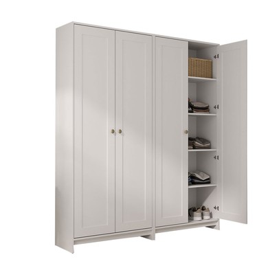 Armário Multiuso Americano 4 Portas 8 Prateleiras Branco - Pnr Móveis