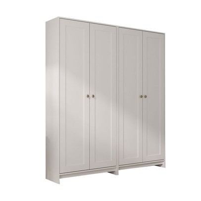 Armário de Lavanderia Americano 4 Portas 8 Prateleiras Branco - Pnr Móveis