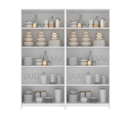 Armário de Lavanderia Americano 4 Portas 8 Prateleiras Branco - Pnr Móveis