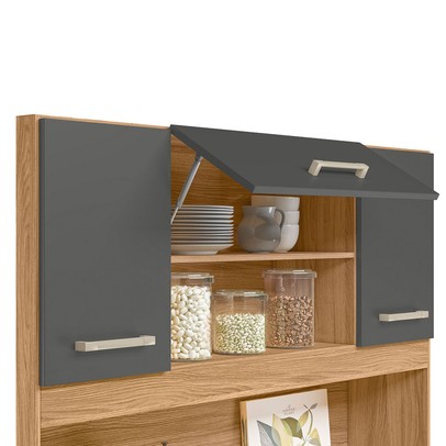 Cozinha Compacta Magazin 7 Portas 1 Gaveta Freijó/Chumbo - Nicioli