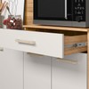 Cozinha Compacta Yara 7 Portas 1 Gaveta Ripado 3d Freijó/Off White - Nicioli