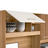 Cozinha Compacta Yara 7 Portas 1 Gaveta Ripado 3d Freijó/Off White - Nicioli