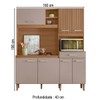 Cozinha Compacta Yara 7 Portas 1 Gaveta Ripado 3d Ipê/Fendy - Nicioli