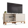 Rack para TV Até 55 Polegadas Mondrian 1 Porta 1 Prateleira Ripado 3d Off White/Freijó - Caemmun