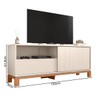 Rack para TV Até 55 Polegadas Mondrian 1 Porta 1 Gaveta Ripado 3d Off White/Freijó - Caemmun