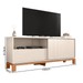 Rack para TV Até 55 Polegadas Mondrian 1 Porta 1 Gaveta Ripado 3d Off White/Freijó - Caemmun