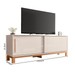 Rack para TV Até 65 Polegadas Mondrian 2 Portas Ripado 3d Off White/Freijó - Caemmun