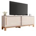 Rack para TV Até 65 Polegadas Mondrian 2 Portas Ripado 3d Off White/Freijó - Caemmun