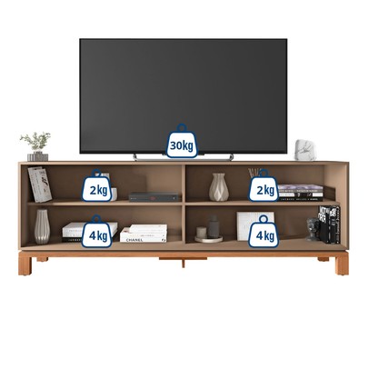 Rack para TV Até 65 Polegadas Mondrian 2 Portas Ripado 3d Sued/Freijó - Caemmun