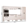 Armário de Cozinha Boston com Balcão para Pia e Cooktop 15 Portas 1 Gaveta Branco - Pnr Móveis