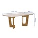 Mesa de Madeira Liz 160 Cm com Vidro 16402 Cinamomo/Off White - Valdemoveis
