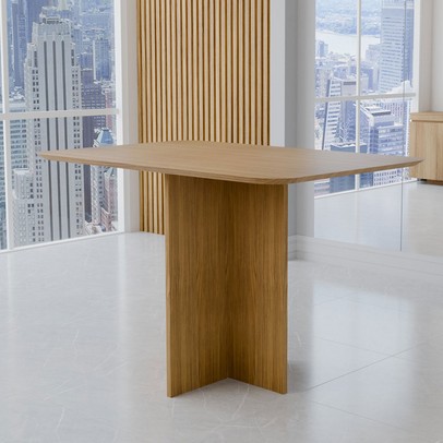 Mesa de Jantar 4 Lugares Madrid Cinamomo/Cristal - Panorama Móveis