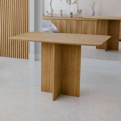 Mesa de Jantar 4 Lugares Madrid Cinamomo/Pérola - Panorama Móveis