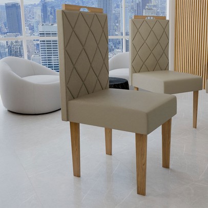 Mesa de Jantar 4 Lugares Madrid Cinamomo/Pérola - Panorama Móveis