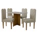 Mesa de Jantar 4 Lugares Madrid Tampo com Vidro Cinamomo/Off White/Cristal - Panorama Móveis