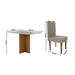 Mesa de Jantar 4 Lugares Madrid Tampo com Vidro Cinamomo/Off White/Cristal - Panorama Móveis