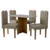 Mesa de Jantar 4 Lugares Madrid Tampo com Vidro Cinamomo/Off White/Pérola - Panorama Móveis