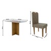Mesa de Jantar 4 Lugares Madrid Tampo com Vidro Cinamomo/Off White/Pérola - Panorama Móveis